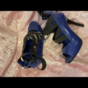 Sexy strappy blue shoes